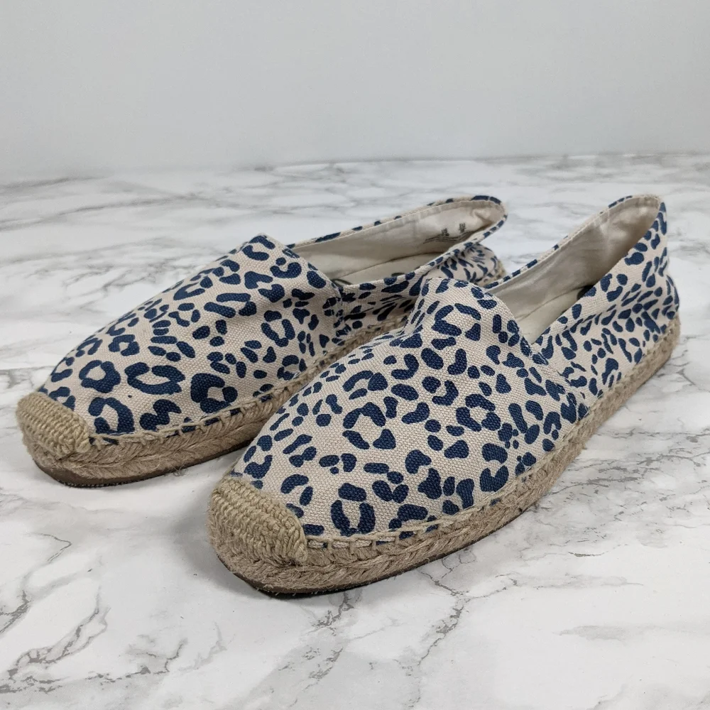 Sam Edelman Verona Blue Leopard Espadrilles Size 8